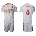 Men 2021-2022 Club Real Madrid home white 6 Adidas Soccer Jersey