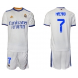 Men 2021-2022 Club Real Madrid home white 7 Soccer Jerseys