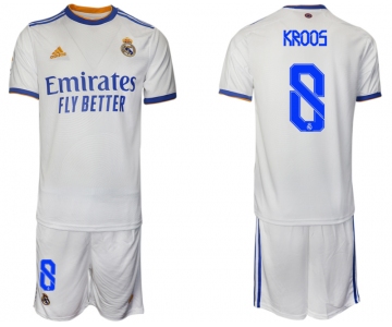 Men 2021-2022 Club Real Madrid home white 8 Soccer Jerseys