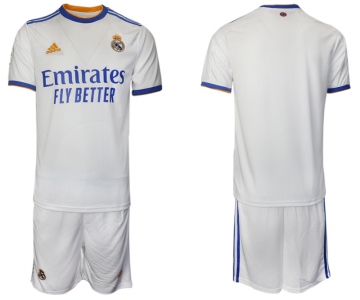 Men 2021-2022 Club Real Madrid home white blank Soccer Jerseys