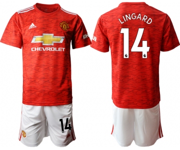 Men 2020-2021 club Manchester United home 14 red Soccer Jerseys