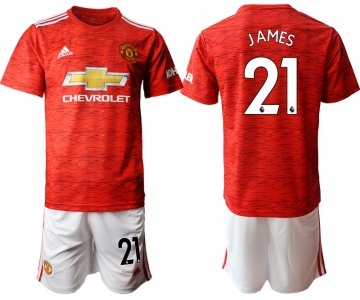 Men 2020-2021 club Manchester United home 21 red Soccer Jerseys