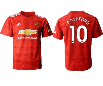 Men 2020-2021 club Manchester United home aaa version 10 red Soccer Jerseys