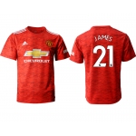 Men 2020-2021 club Manchester United home aaa version 21 red Soccer Jerseys