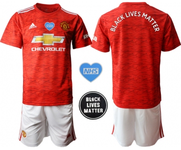 Men 2020-2021 club Manchester United home blank red Soccer Jerseys