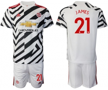 Men 2020-2021 club Manchester united away 21 white Soccer Jerseys