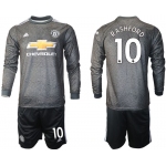 Men 2020-2021 club Manchester united away long sleeve 10 black Soccer Jerseys