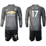 Men 2020-2021 club Manchester united away long sleeve 17 black Soccer Jerseys