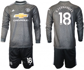 Men 2020-2021 club Manchester united away long sleeve 18 black Soccer Jerseys