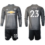 Men 2020-2021 club Manchester united away long sleeve 23 black Soccer Jerseys