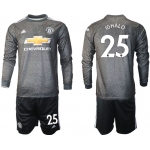 Men 2020-2021 club Manchester united away long sleeve 25 black Soccer Jerseys