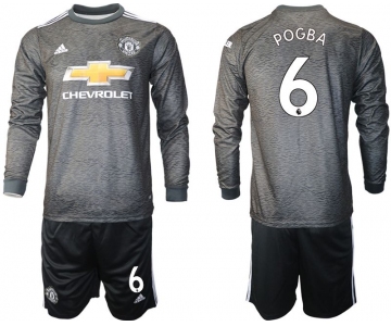 Men 2020-2021 club Manchester united away long sleeve 6 black Soccer Jerseys