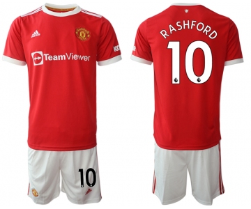 Men 2021-2022 Club Manchester United home red 10 Adidas Soccer Jersey