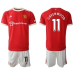 Men 2021-2022 Club Manchester United home red 11 Adidas Soccer Jersey