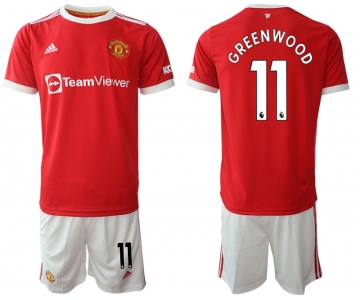 Men 2021-2022 Club Manchester United home red 11 Adidas Soccer Jersey