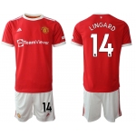 Men 2021-2022 Club Manchester United home red 14 Adidas Soccer Jersey