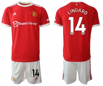 Men 2021-2022 Club Manchester United home red 14 Adidas Soccer Jersey