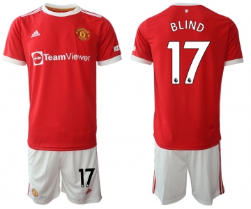 Men 2021-2022 Club Manchester United home red 17 Adidas Soccer Jersey