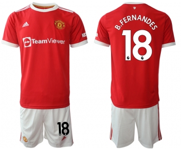 Men 2021-2022 Club Manchester United home red 18 Adidas Soccer Jersey