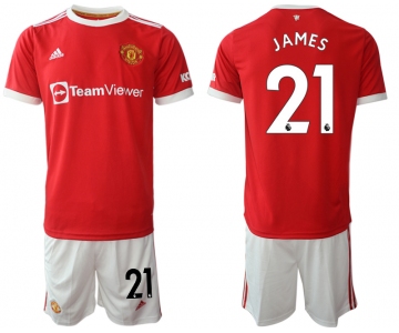 Men 2021-2022 Club Manchester United home red 21 Adidas Soccer Jersey