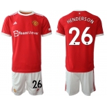 Men 2021-2022 Club Manchester United home red 26 Adidas Soccer Jersey