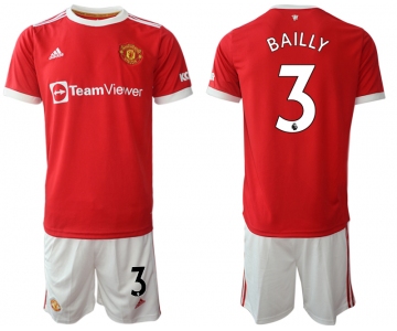 Men 2021-2022 Club Manchester United home red 3 Adidas Soccer Jersey