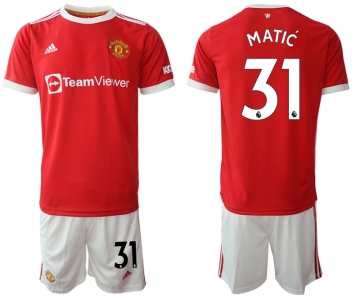 Men 2021-2022 Club Manchester United home red 31 Adidas Soccer Jersey