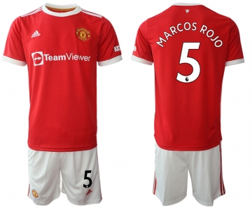 Men 2021-2022 Club Manchester United home red 5 Adidas Soccer Jersey