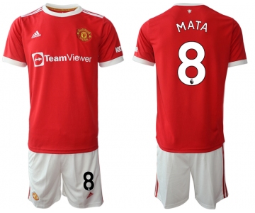 Men 2021-2022 Club Manchester United home red 8 Adidas Soccer Jersey