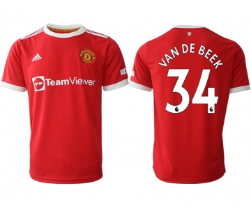 Men 2021-2022 Club Manchester United home red aaa version 34 Adidas Soccer Jersey