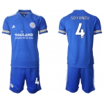 Men 2020-2021 club Leicester City home 4 blue Soccer Jerseys