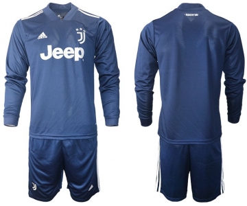 Men 2020-2021 club Juventus away long sleeves 1 blue Soccer Jerseys