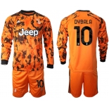 Men 2020-2021 club Juventus away long sleeves 10 orange Soccer Jerseys1