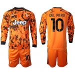 Men 2020-2021 club Juventus away long sleeves 10 orange Soccer Jerseys