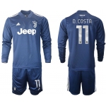 Men 2020-2021 club Juventus away long sleeves 11 blue Soccer Jerseys