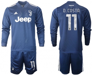 Men 2020-2021 club Juventus away long sleeves 11 blue Soccer Jerseys