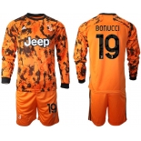 Men 2020-2021 club Juventus away long sleeves 19 orange Soccer Jerseys