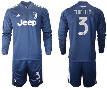 Men 2020-2021 club Juventus away long sleeves 3 blue Soccer Jerseys