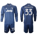 Men 2020-2021 club Juventus away long sleeves 33 blue Soccer Jerseys