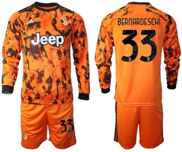 Men 2020-2021 club Juventus away long sleeves 33 orange Soccer Jerseys