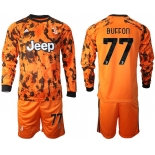 Men 2020-2021 club Juventus away long sleeves 77 orange Soccer Jerseys