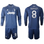 Men 2020-2021 club Juventus away long sleeves 8 blue Soccer Jerseys