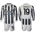 Men 2021-2022 Club Juventus home white Long Sleeve 19 Adidas Soccer Jersey