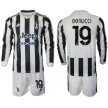 Men 2021-2022 Club Juventus home white Long Sleeve 19 Adidas Soccer Jersey