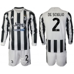 Men 2021-2022 Club Juventus home white Long Sleeve 2 Adidas Soccer Jersey