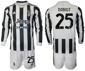 Men 2021-2022 Club Juventus home white Long Sleeve 25 Adidas Soccer Jersey