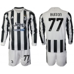 Men 2021-2022 Club Juventus home white Long Sleeve 77 Adidas Soccer Jersey