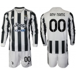 Men 2021-2022 Club Juventus home white Long Sleeve customized Adidas Soccer Jersey