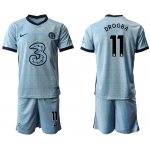 Men 2020-2021 club Chelsea away Light blue 11 Soccer Jerseys