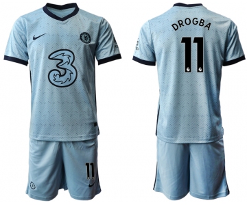 Men 2020-2021 club Chelsea away Light blue 11 Soccer Jerseys